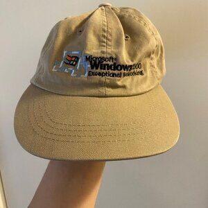 vintage microsoft windows 2000 baseball cap dad hat strapback kee & ed